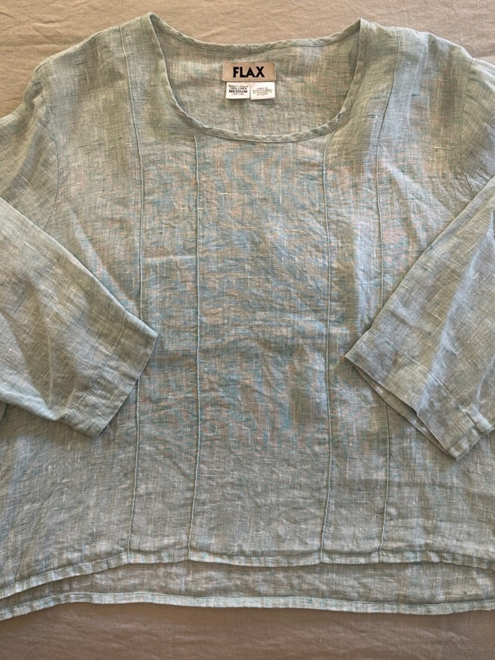 FLAX Lightweight Linen Tunic Top in Sage Green